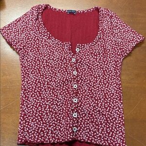 Brandy Melville Red Knit Top